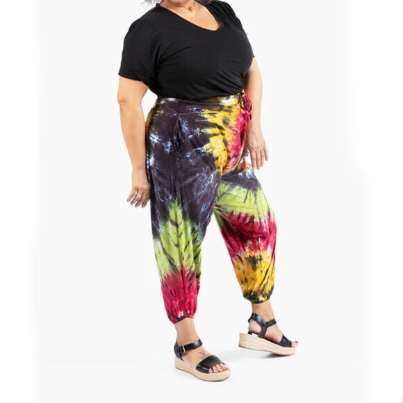 Buddha Pants Pants - Buddha Pants Womens Hippie Limited Edition Reggae Rise up Savannah Tie Dye Red